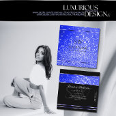 シムメリ王室のブルーグリッタースパークルスターズイニシャル スクエア名刺