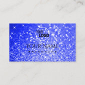 シムメリ王室のブルーグリッタースパークルスター追加ロゴ 名刺 (正面)
