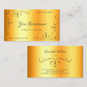 シムメリ華美ーのコー縁どナ発光オレンジ 名刺 (正面/裏面)