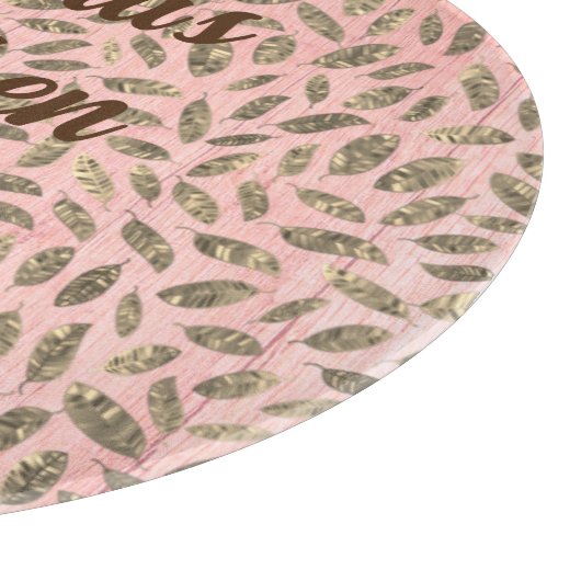 シムメリ離れー金ゴールドオンピンクパーソナライズされたウッド カッティングボード (角)