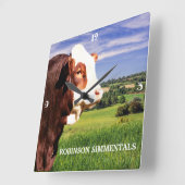 シムメンタルブルインパスチャー スクエア壁時計 (傾斜)