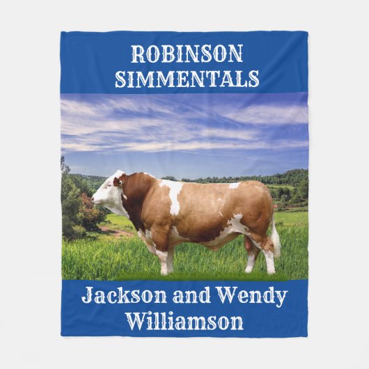 シムメンタルブルインパスチャー フリースブランケット (正面)