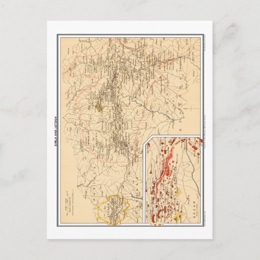 シムラとユトホの地図。 ポストカード (正面)