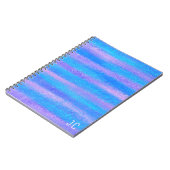 シメリーアイリデスストライプトターコイズピンクフォト ノートブック (左側)