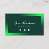 シメリーエメラルドグリーンきらめくダイアモンドエレガント 名刺 (正面)