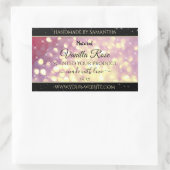 シメリーパープル金ゴールドグリッタースパークル製品ラベル 長方形シール (バッグ)