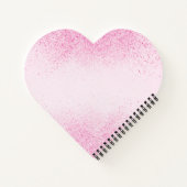 シメリーピンクグリッターダストハート ノートブック (裏面)