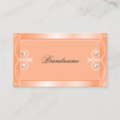 シメリーピーチきらめくダイヤモンド華美オーナメント 名刺 (正面)