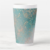 シメリー金ゴールドスターズオンティール(緑がかった色)  カフェラテマグ (正面)