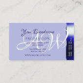 シメリ王室のー青カラフルストライプとモノグラム 名刺 (裏面)