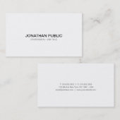 シモダンッお洒落クエレガントホワイトプロフェッショナルプレーン 名刺 (正面/裏面)