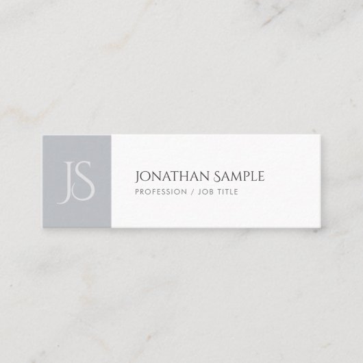 シモダンッお洒落クモノグラムのトレンディープレーン スキニー名刺 (正面)