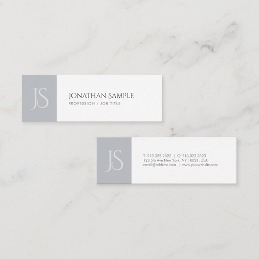 シモダンッお洒落クモノグラムのトレンディープレーン スキニー名刺 (正面/裏面)