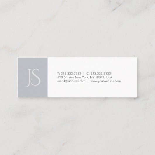 シモダンッお洒落クモノグラムのトレンディープレーン スキニー名刺 (裏面)