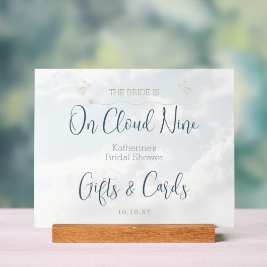 シモダンッエレガントクオンクラウドナインブライダルシャワー アクリルサイン (ニュートラル)