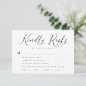 シモダンッエレガントクシンプルミニマ結婚リスト 出欠カード (スタンド正面)