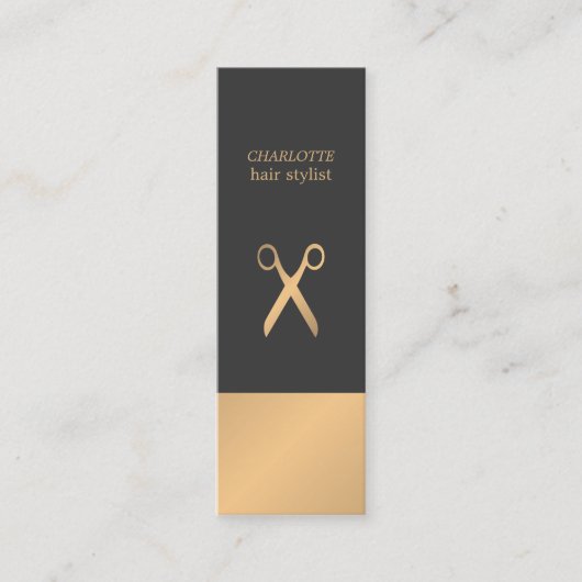 シモダンッエレガントクフェイクコプグレー美容師 スキニー名刺 (正面)