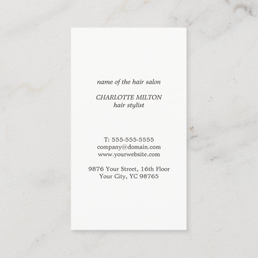 シモダンッエレガントクフェイクコプグレー美容師 名刺 (裏面)