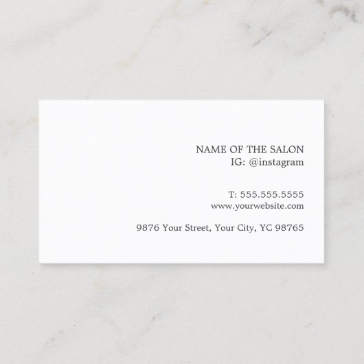 シモダンッエレガントクフェイクコプグレー美容師 名刺 (裏面)