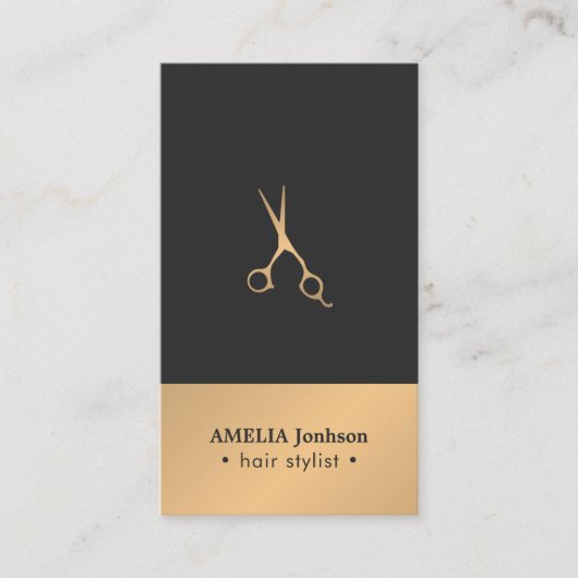 シモダンッエレガントクフェイクコプグレー美容師 名刺 (正面)