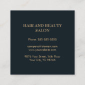 シモダンッエレガントクフェイク金ゴールドグレー美容師 スクエア名刺 (裏面)