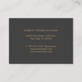 シモダンッエレガントクフェイク金ゴールドグレー美容師 名刺 (裏面)