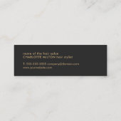 シモダンッエレガントクフェイク金ゴールドブラック美容師 スキニー名刺 (裏面)
