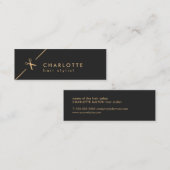 シモダンッエレガントクフェイク金ゴールドブラック美容師 スキニー名刺 (正面/裏面)