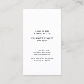 シモダンッエレガントクフェイク金ゴールドブラック美容師 名刺 (裏面)