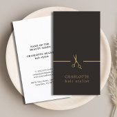 シモダンッエレガントクフェイク金ゴールドブラック美容師 名刺