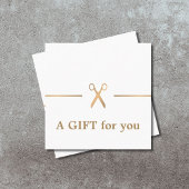 シモダンッエレガントクフェイク金ゴールドホワイト美容師 スクエア名刺