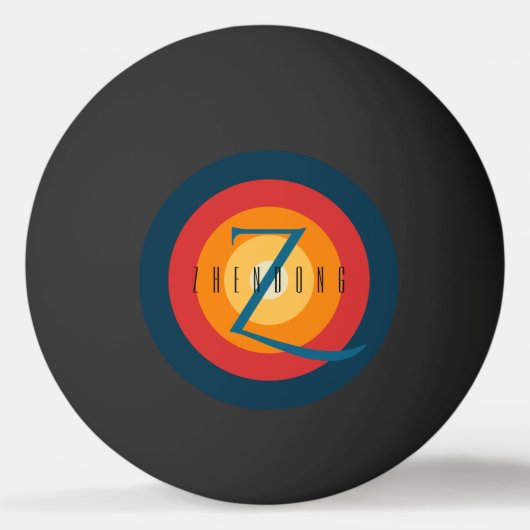 シモダンッエレガントクモノグラムのイニシャルカスタム 卓球ボール (正面)