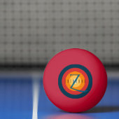 シモダンッエレガントクモノグラムのイニシャルカスタム 卓球ボール (ネット)