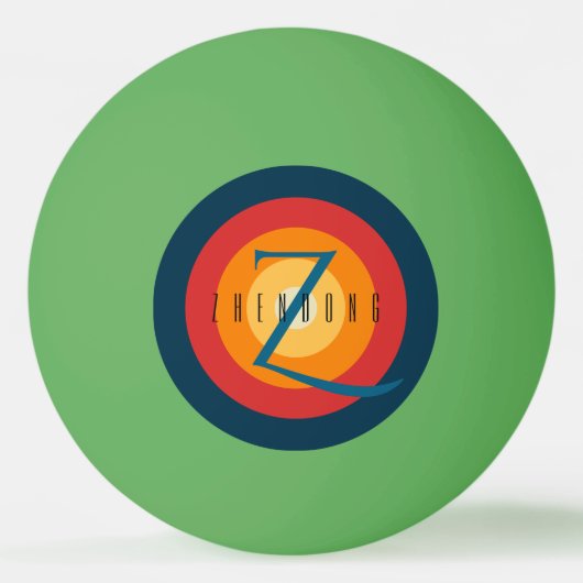 シモダンッエレガントクモノグラムのイニシャルカスタム 卓球ボール (正面)