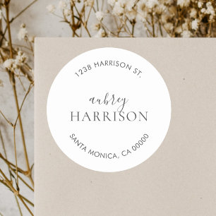 シモダンックシンプル差出人住所 ラウンドシール