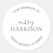 シモダンックシンプル差出人住所 ラウンドシール (正面)