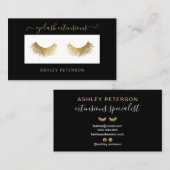 シモダンック金ゴールドエレガントまつげ 名刺 (正面/裏面)