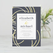 シモダンック·ブルー·イエロー·アンド·ホワイト結婚ズ 招待状 (スタンド正面)