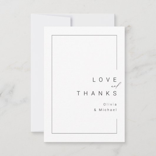 シモダンッミニマルク感謝していタイポグラフィ結婚のあなた サンキューカード (正面)
