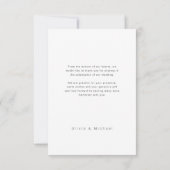 シモダンッミニマルク感謝していタイポグラフィ結婚のあなた サンキューカード (裏面)