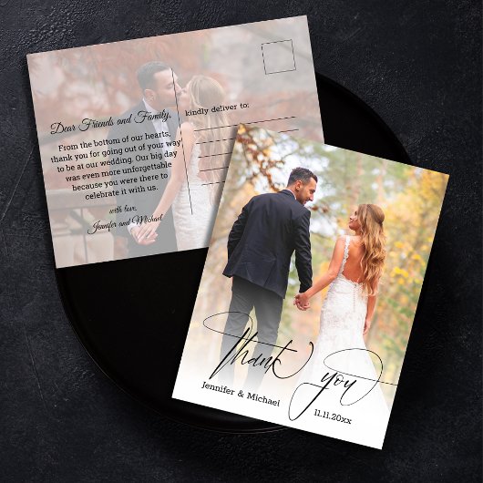 シモダンッ感謝していクなスクリプトあなた2枚の写真結婚。 ポストカード