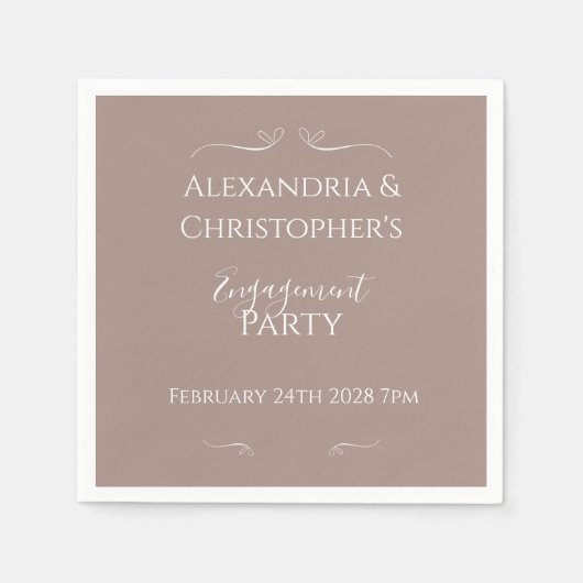 シモダンッ結婚ク婚約パーティ スタンダードカクテルナプキン (正面)