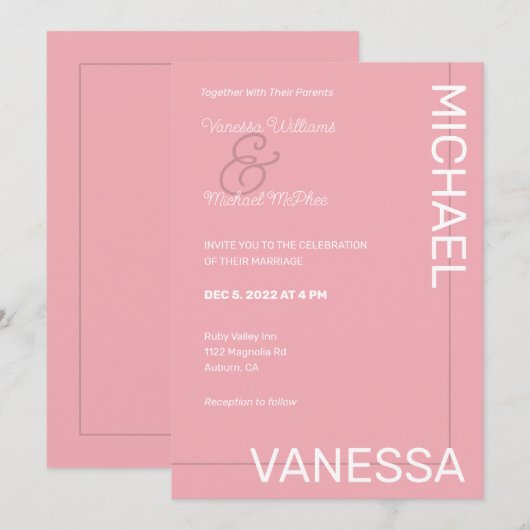 シモダンッ結婚ク 招待状 (正面/裏面)