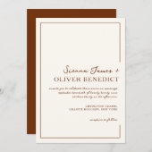 シモダンミニマルッ結婚ク縁どRust 招待状 (正面/裏面)