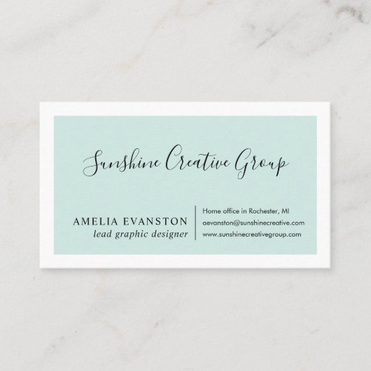 シモダンーファムブルーグリーン 名刺 (正面)