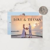 シモダン感謝していッ結婚の2枚の写真結婚ユー ノートカード (正面/裏面インサイチュ)