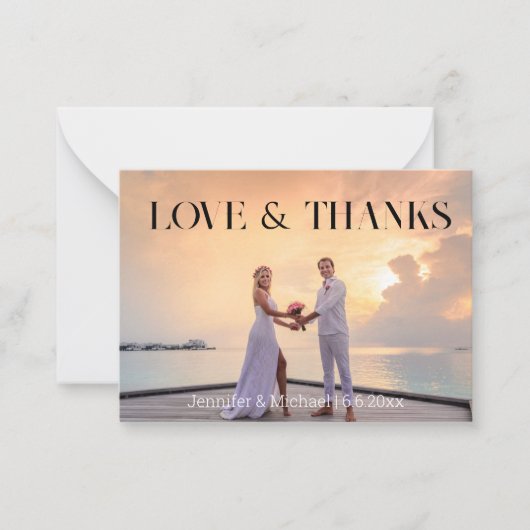 シモダン感謝していッ結婚の2枚の写真結婚ユー ノートカード (正面)