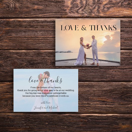 シモダン感謝していッ結婚の2枚の写真結婚ユー ノートカード