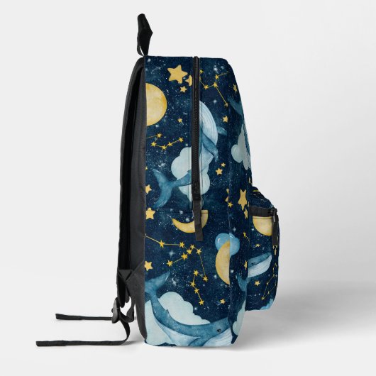 シモノグラムの下のシナノクジラ プリントバックパック (左)