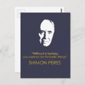 シモン・ペレスの引用文。 ファンタジーなしで、できません。 ポストカード (正面/裏面)